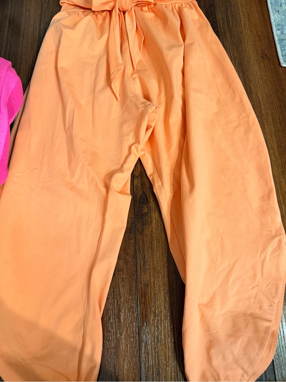 FP Movement by Free People Peach Drawstring Jogger Pants tulip bottom